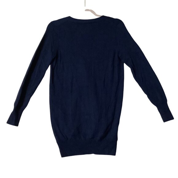 Ann Taylor Navy Extra Fine Merino Wool Cardigan Sweater Button Up Women Medium - Picture 6 of 7